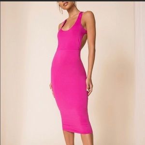 Superdown Revolve Sasha Pink Cross Back Dress